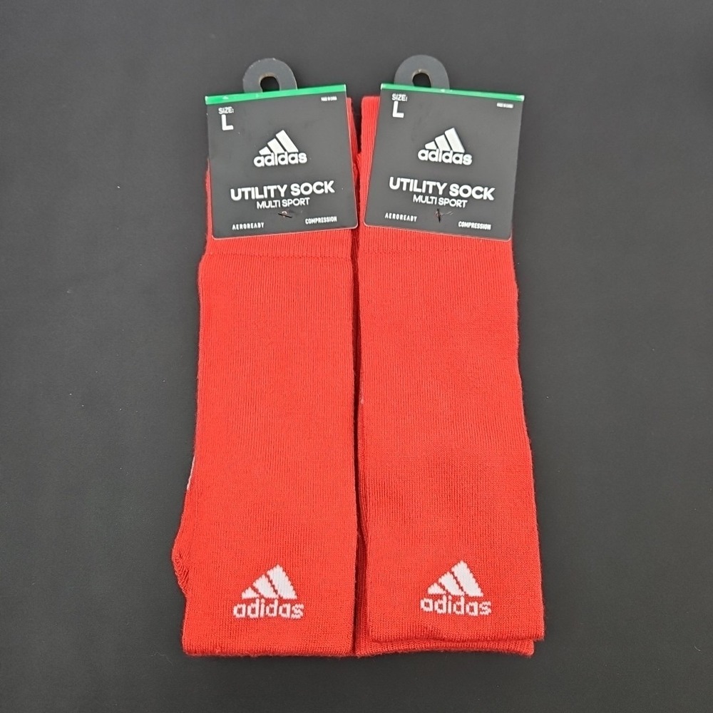 Adidas Utility Socks Multi Sport Compression Aeroready Red Large
